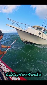 4.4M views · 10K reactions | Using the EZ Captain Hook to attach to a vessel in rough weather. Mostly just judging the gap correctly, and I use the look on the back instead of the slide so it doesn’t bind. I took these distribution of these hooks a few months ago, they’re not cheap, but I have some that are 10 years old still if used correctly. #captainretriever #towing #howto #boatingsafety #boatus #seas | Captain Retriever | Facebook