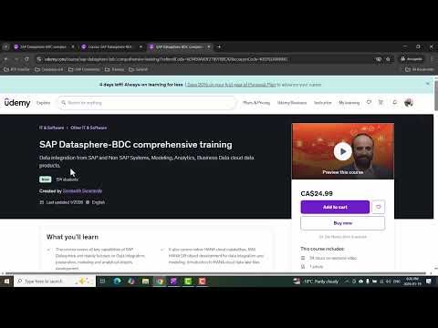 SAP Datasphere BDC Course on Udemy