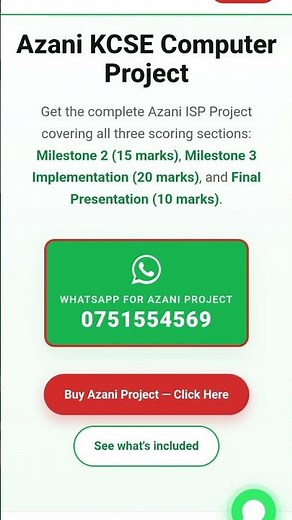 Azani ISP KCSE 451/3 Computer Project Guide