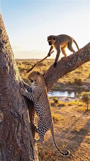 BONK! Monkey Hits Jaguar with a Stick!