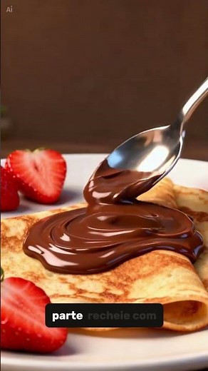 Crepe Francês com Nutella 🍫🍓 Pronto em Minutos!