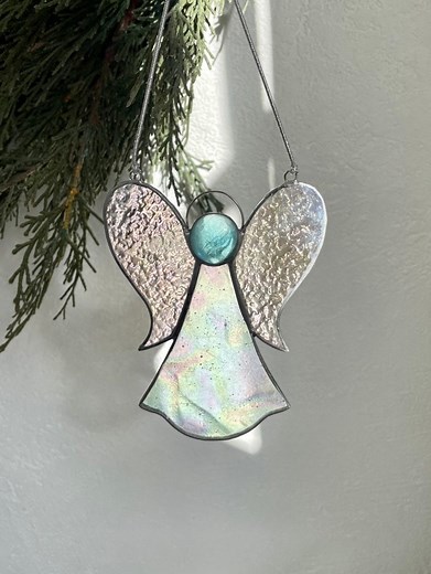 Stained Glass Angel Suncatcher – Iridescent Wings Memorial Sympathy Gift - Etsy
