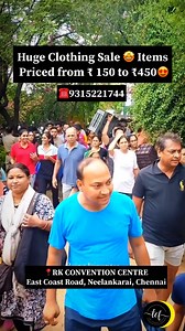 61K views · 39 reactions | CHENNAI’s BIGGEST EXHIBITION ‘’150rs to 450rs” ONLY ✅upto 70% discount on all products ✅everything under one roof,men wear,ladies wear,kids wear,home decor,tomel ,mat Unbelievable price only 150 to 450 everything Free entry ️:16th,17th,18th august 10am to 10pm ️address-RK CONVENTION CENTRE,east coast road ,neelankarai,Chennai ☎️9315221744 | the.chennai.foodie | Facebook