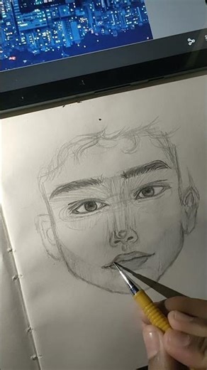 How to draw a boy's face , Your course in the first comment 🖇️ #drawingteacher #drawingskill