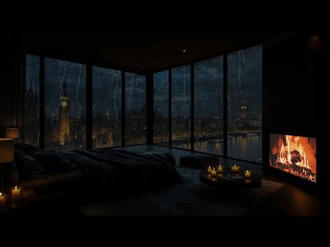 ☔ Peaceful NYC Apartment Rain at Night (No Ads) 🔥 | Sleep & Calm Ambience