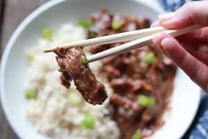 512K views · 4.6K reactions | Skip the take out and make this healthier version of Crockpot Mongolian Beef! The key is to cut the meat accross the grain. get the printable recipe-->>https://5dinners1hour.com/slow-cooked-mongolian-beef-skip-the-take-out/ | 5 Dinners 1 Hour | Facebook