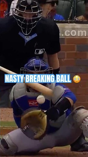 Nolan McLean strikes out Matt Olson with a nasty breaking ball #baseball #highlights #shorts