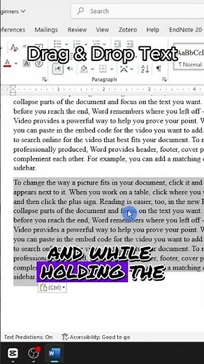 Drag and Drop Text in Word #word #wordforbeginners #wordtipsandtricks #wordtips #microsoftword