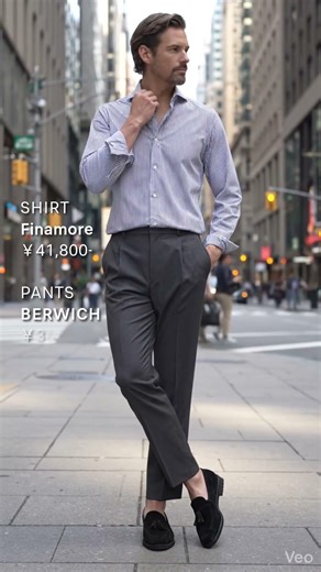 Finamore(フィナモレ)のカッタウェイカラーストライプシャツ