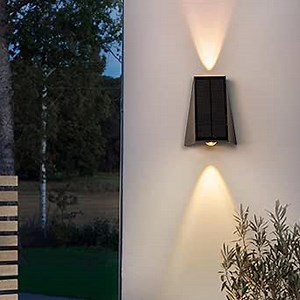 JoollySun Solar Outdoor Wall Lights: Solar Sconce Lights Outdoor Wall Mount for Outside House Porch Yard Fence
