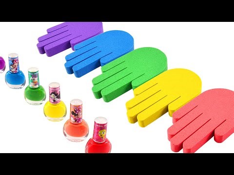 Satisfying Video | How To Make 5 Hnad with Kinetic Sand Cake Cutting ASMR RainbowToyTocToc