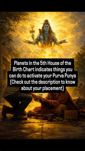 A.S. on Instagram: "Planets in the 5th house can be: 1.)Sun: a.)Should do aditya hridaya stotram b.)Should do surya Arghya c.)Should help father d.)Should feed birds e.)Should not eat too much junk food 2.)Moon: a.)Should help people emotionally b.)Distribute food to the poor c.)Keep drinking water outside the home d.)Should help the mother e.)Should read stories related to Shivji 3.)Jupiter: a.)Should donate to a temple b.)Should help poor Brahmins c.)Can donate gold or sweets d.)Should regular