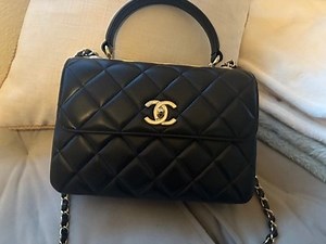 New authentic Chanel quilted bag black leather in packaging | eBay
