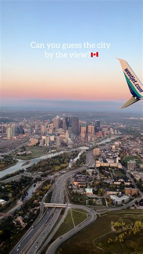 Can you guess what city is this?🇨🇦 #explorecanada #westjet #alberta #travelcanada #vacationtime #travelincanada #flight #sky #cityview @WestJet