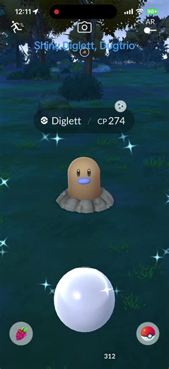 Field Research Shiny Diglett Encounter plus Evolution into Shiny Dugtrio #shinypokemon #pokemongo