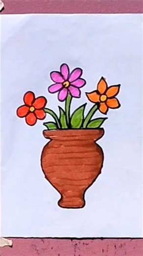 Flower pot drawing #drawing #shorts