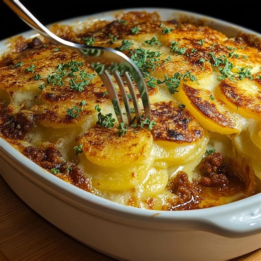 Scalloped Potatoes With Minced Beef A hearty, comforting baked dish where tender potatoes meet savory minced beef in a creamy, flavorful sauce — simple ingredients layered into pure comfort. Ingredients : 500 g of ground beef 150 ml of milk 4–5 medium potatoes, thinly sliced 1 onion, finely chopped 2 garlic cloves, minced 200 ml heavy cream 150 g shredded cheese (cheddar or mozzarella) | The Cozy Spoon