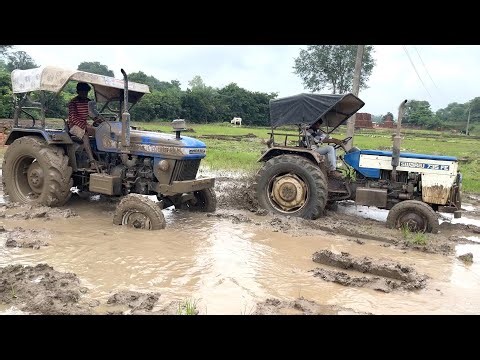 Tractors Power Test is Mud Swaraj 735 | Sonalika Di-734 | Mahindra | John Deere