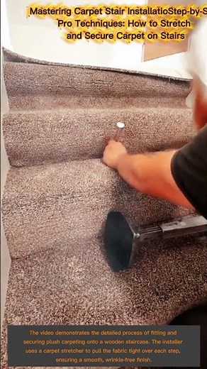 Mastering Carpet Stair Installation Step-by-StepTechnique How Stretch Secure Carpet onStairs #shorts