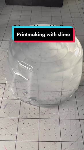 Making mono prints with slime and ink. #nickpainting #slimeart #monoprint #printmaking