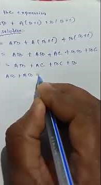 simplify the expression। Y = AB + A(B + C) + B ( B + C)। Boolean algebra। bsc physics notes। neet।