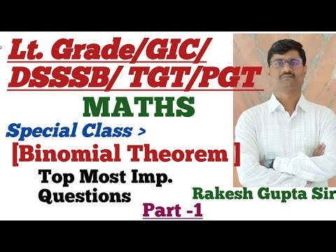 Lt. Grade/EMRS/GIC/TGT/PGT / Maths Practice Set / BinomialTheorem / Rakesh Gupta Sir