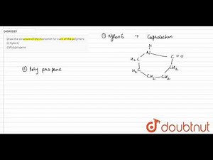 Draw the structure of the monomer for each of the polymers: (i) Nylon6 (ii)Polypropene