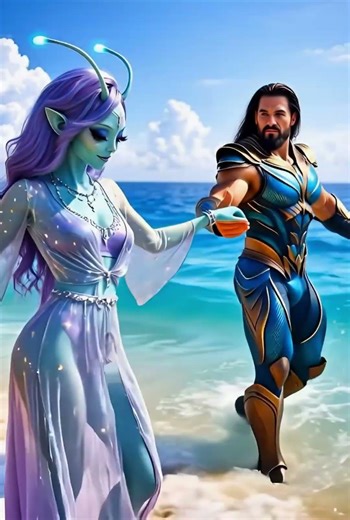 Beautiful alien and Aquaman dance 💃😍 #aquamam #alien #dance