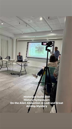 By the Historical Guild 209. The alien abduction attempt of 1896 and great airship mystery! Thanks to all who came out. The final vote was interesting and the discussion lively! #lodialienencounter | Historical Guild 209