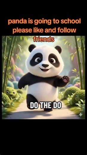 panda friend is going to school😃😉😍😎#panda #friend #school #trending #viral