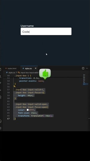 #033 Floating Label Input Field 🔥 HTML CSS #shorts