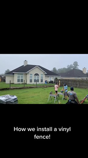 A #timelapse of a vinyl fence installation! #installation #vinyl #fence #fencebuild #fencingcontractor