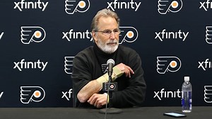 Flyers Head Coach John Tortorella meets with the media prior to tonight's matchup with the Blackhawks. | Philadelphia Flyers