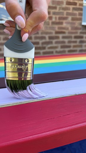 Armed with our trusty paint brushes and rollers, we’re proving that a bit of paint and a lot of creativity can work wonders - no magic required 🌈☀️ Link in bio to grab the tools for your own DIY rainbow 🔗 | Harris brushes