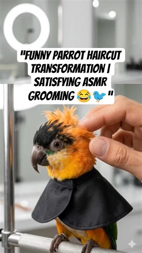 “Funny Parrot Haircut Transformation | Satisfying ASMR Grooming 😂🐦” #trending #usa