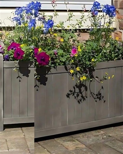 Rowlinson Alderley Grey Rectangular Planter