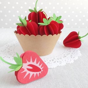 Paper Strawberry: DIY SVG Cut File - Etsy