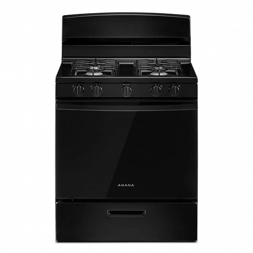 Reviews for Amana 30 in. 4 Burners Freestanding Gas Range in Black with Thermal Cooking | Pg 1 - The Home Depot