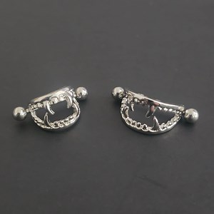 Vampire Fangs Nipple Shield: Gothic Body Piercing, 14 Gauge - Etsy