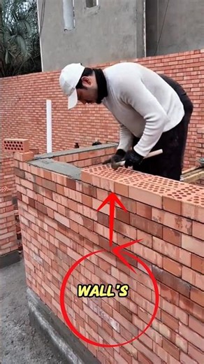 Old School Bricklaying Skill – Traditional Masonry Technique Without Machines.