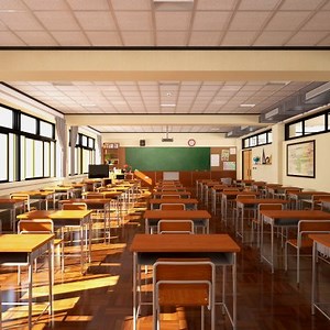 Japanese Classroom - 3D Model by zyed