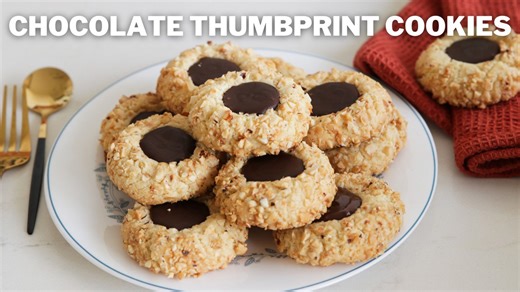 Easy Chocolate Thumbprint Cookies with Hazelnuts Recipe
