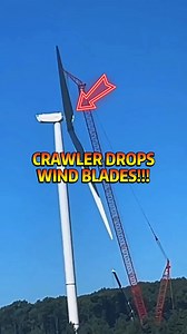 29K views · 330 reactions | ⚠️ Massive FAIL during wind turbine installation! A crawler crane lost control and dropped an entire blade mid-air. #craneaccident #windturbinefail #heavylift #crawlercrane #engineeringfails #cranepedia | Cranepedia | Facebook