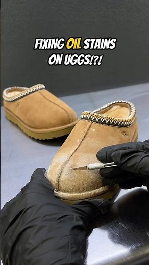 HOW I CLEAN UGG BOOTS! FIXING OIL STAINS ON SUEDE! 🤯🔥👟