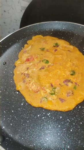 Tasty and healthy zero oil cooking chila with sum vagtable and Chai👌🤤#homemade #food