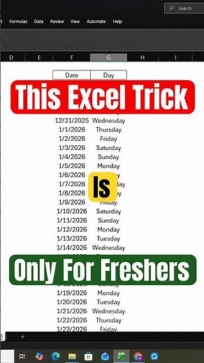 Autofill Weekdays in Excel #excel #exceltips #microsoftoffice