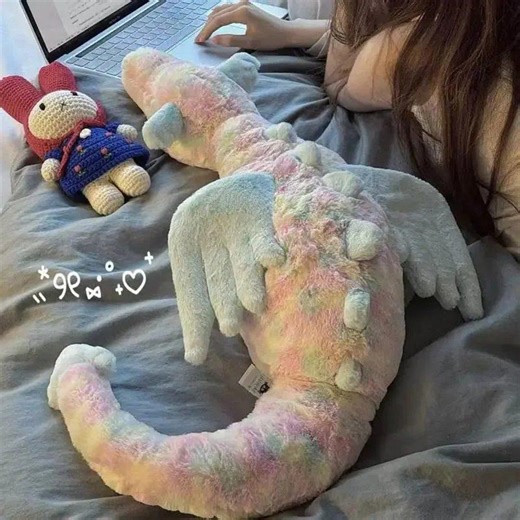 Rainbow Dragon Plush | Kawaii Pastel Dragon Plush Toy | Long Dragon Body Pillow | Soft Fantasy Dragon Stuffed Animal | Cute Dragon Comforter - Etsy