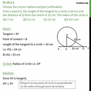 Ex 10.2, 1 Class 10 - NCERT Solutions - From point Q, length tangent