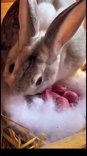 Rabbit gives birth #funnyanimal #cute #pets #shorts