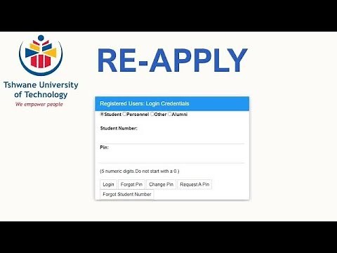 How To Re-Apply at TUT if you are a returning Student/adding if you upgrading